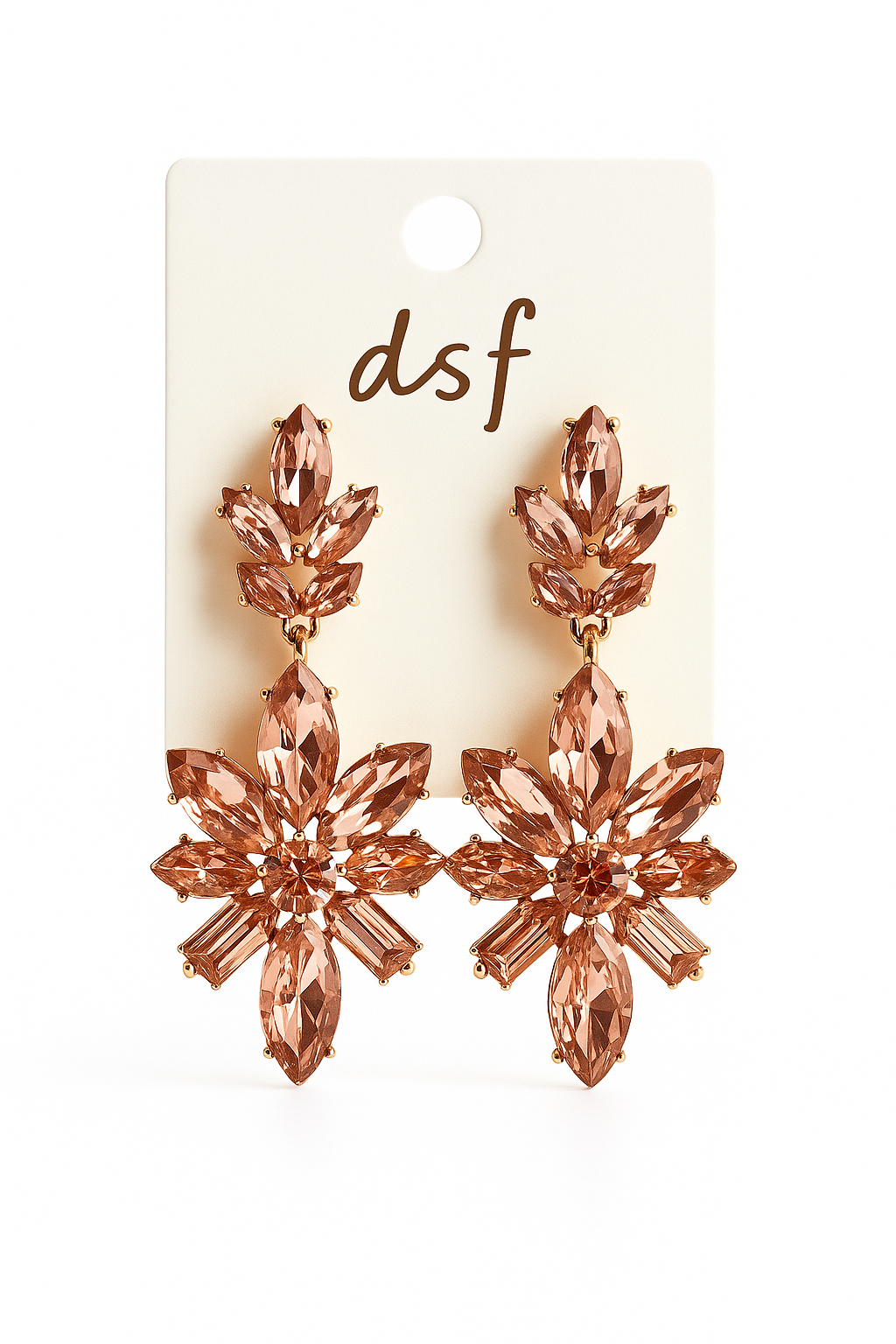 Rose Gold Flower Abstract Earrings