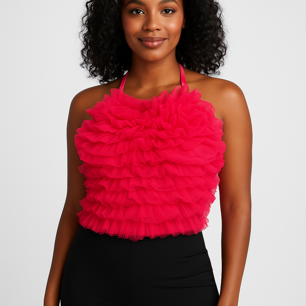 Ruffle Cropped Blouse
