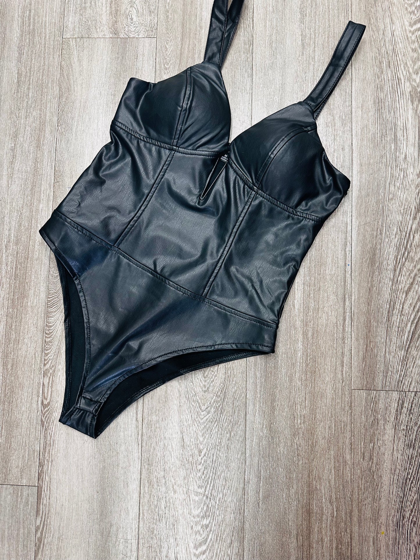 Black Leather Body Suit