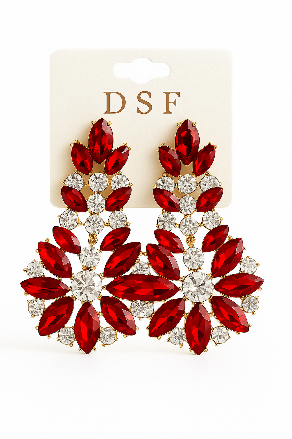 Red Rhinestone Earrings