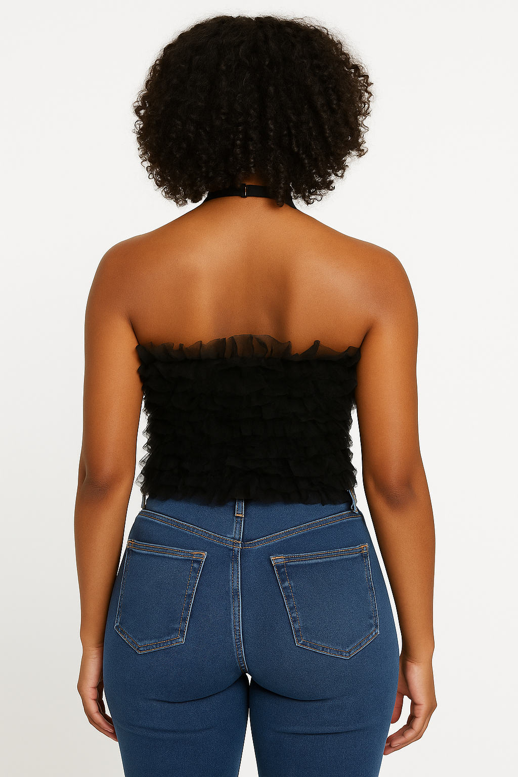 Ruffle Cropped Blouse