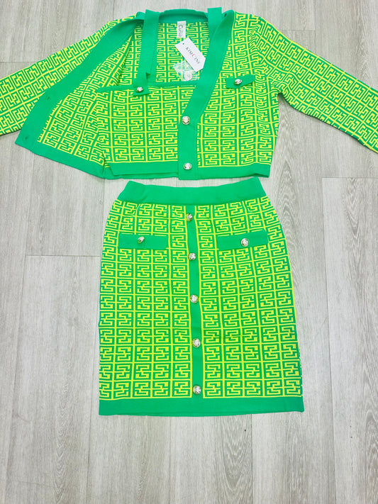 2 Pc Lime Green Set