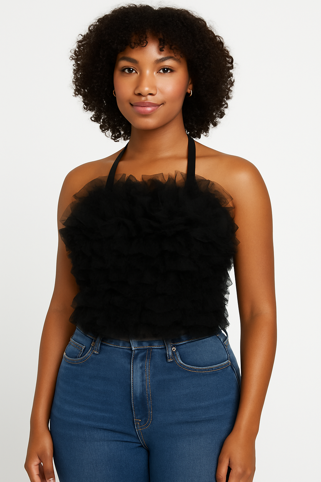 Ruffle Cropped Blouse