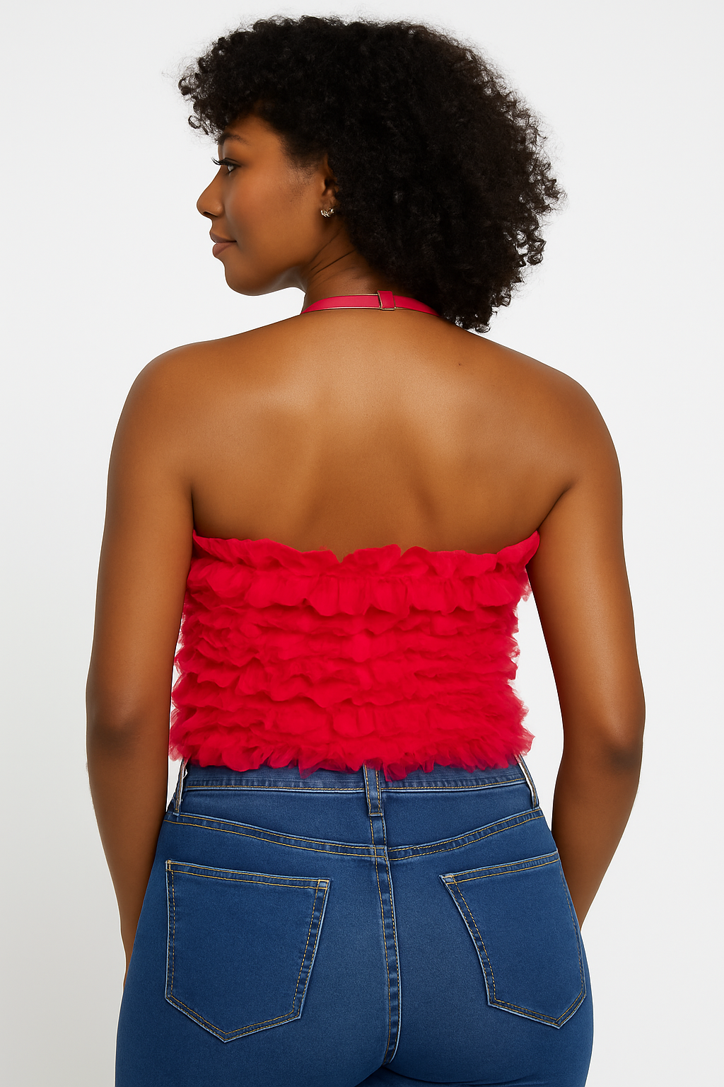 Ruffle Cropped Blouse