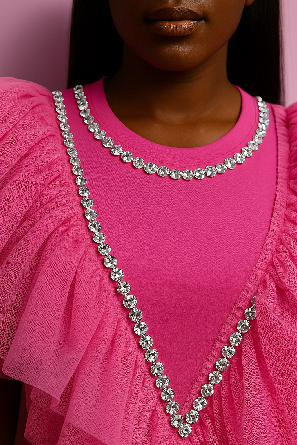 Sparkly Pink Ruffle Shirt